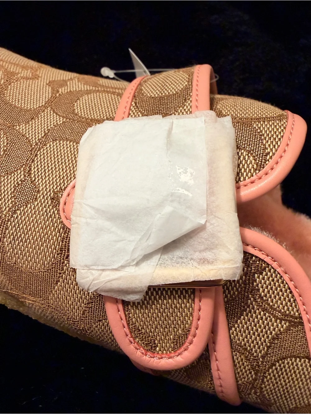 Coach Ashton Clog Signature Jacquard Tan/Pink Petal Size 8 New Box CW680
